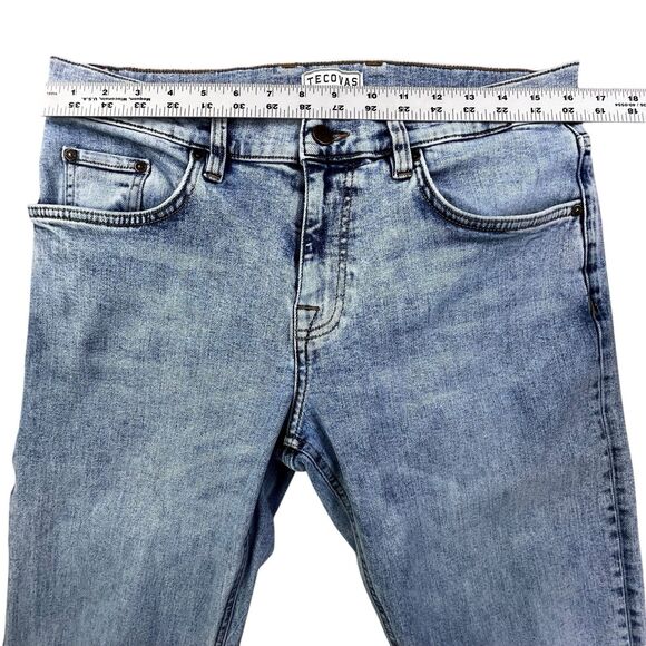 Tecovas Jeans Mens 33x32 Blue Denim Standard Fit Light Wash Western Cowboy - Picture 14 of 16